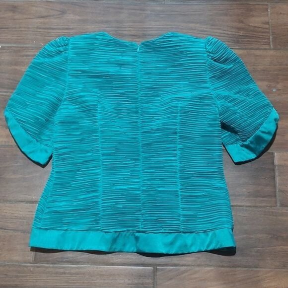 Vintage Michael Marcella 14 teal blue matching set skirt bow tulle - Picture 6 of 8